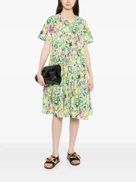 Rochie Jnby cu model floral cu imagine verde