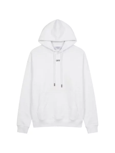 Hanorac cu glugă Off-white cu imagine alb