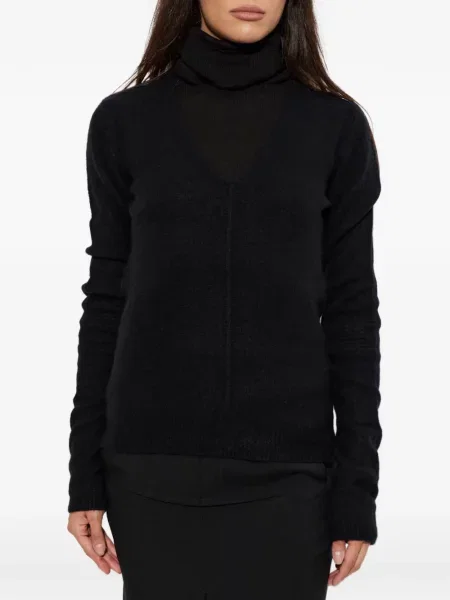 Kašmírový svetr Rick Owens s výstřihem do v černý