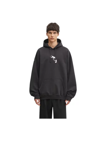 VETEMENTS bluza Cctv Oversized z kapturem z nadrukiem czarny
