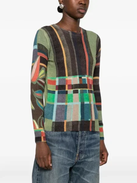 Pulover Jei's cu imprimeu geometric verde