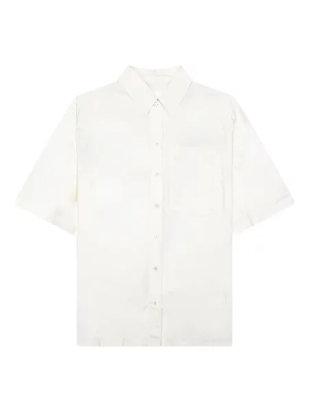 Krátká košile Jil Sander s kapsami na rukávech bílá