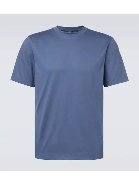 Tricou Zegna din jerseu albastru