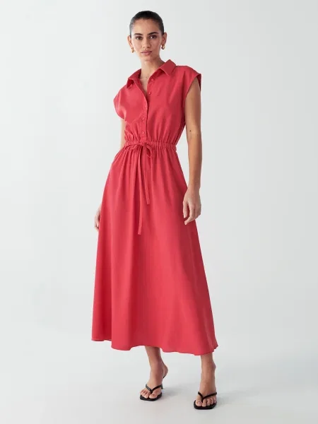 Willa Dolga srajca Petal svetlo rdeča