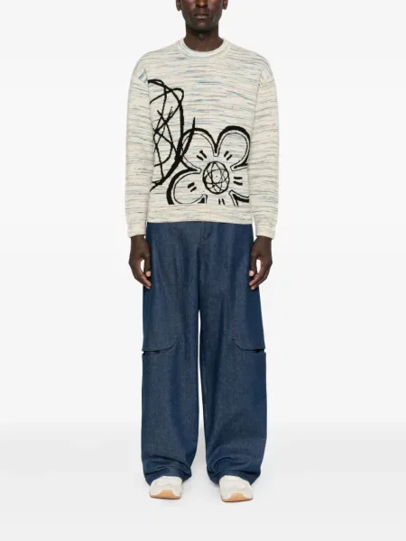 Pulover Kenzo cu decolteu rotund alb