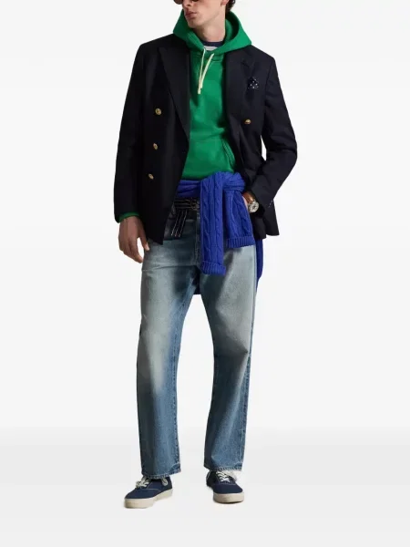 Ριγέ δερμάτινος κάλτσες Polo Ralph Lauren με κορδόνι μαύρο
