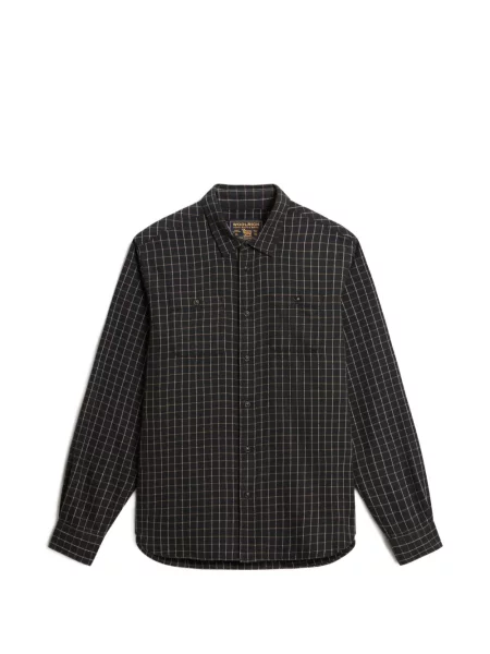 Cămașă Woolrich în carouri de flanelă negru