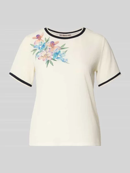 T-shirt o kroju regular fit z kwiatowym wzorem Christian Berg Woman Selection