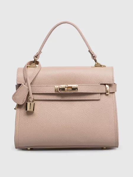 Кожаная сумка сэтчел Gianni Notaro бежевая