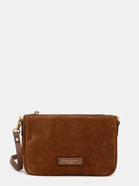 Gianni Chiarini torebka zamszowa NORA POUCH brązowa
