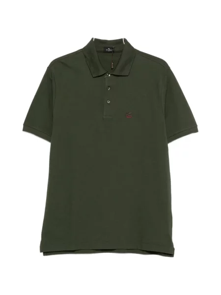 Tricou polo Etro cu autograf verde