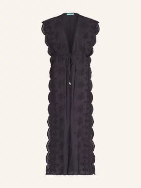 Melissa Odabash Kaftan Talitha Z Koronki Ażurowej schwarz czarna