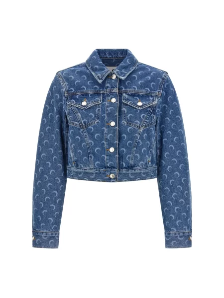 Kurtka jeansowa Marine Serre o krotszym kroju niebieska
