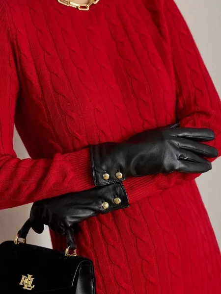 Кожаные перчатки Lauren Ralph Lauren
