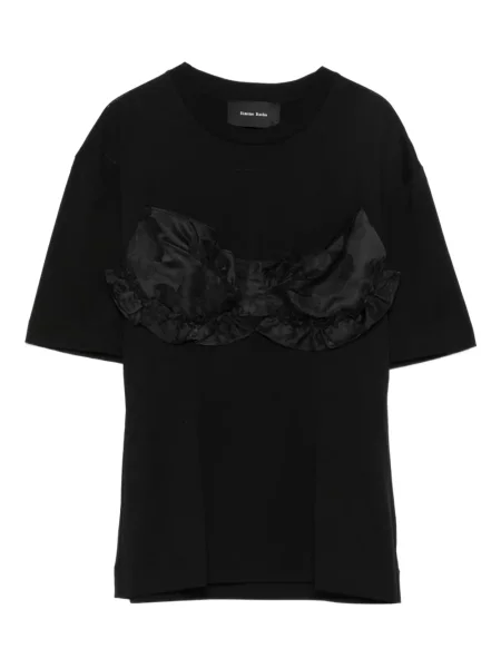 Tricou Simone Rocha din satin cu volane negru