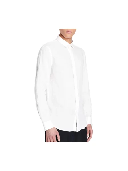Lniana koszula Emporio Armani biała