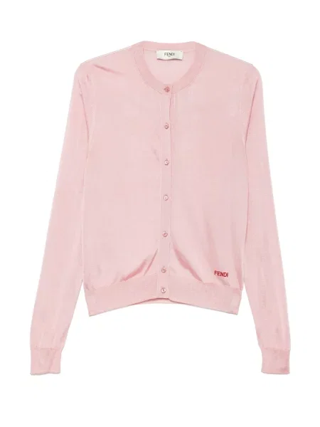 Cardigan Fendi cu broderie roz