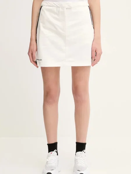 Fusta mini Adidas Originals scurtă alb