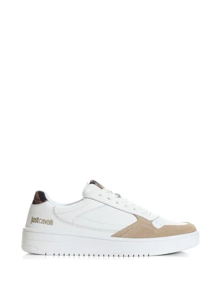 Sneakerși Just Cavalli cu autograf alb