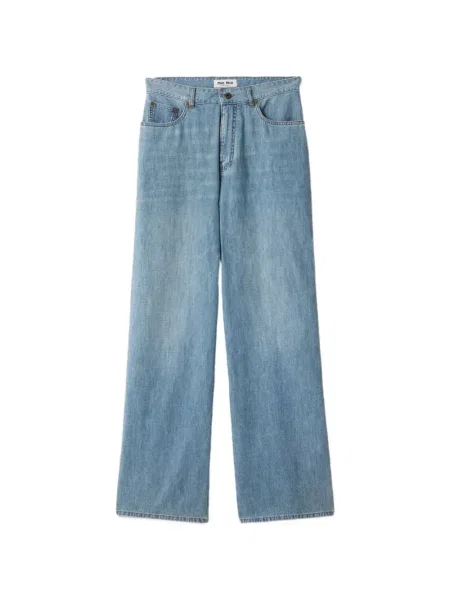 Pantaloni Miu Miu albastru