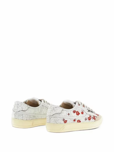 Sneakerși Autry din piele cu model floral cu imagine alb