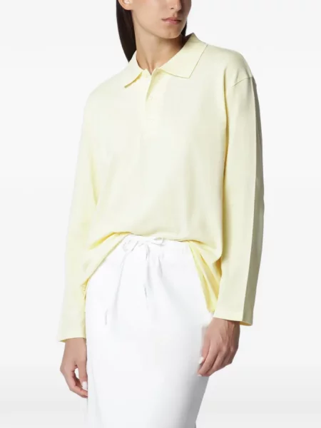 Lung tricou polo Flore Flore galben