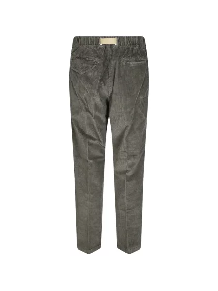 Cu centură pantaloni White Sand de catifea cord alb