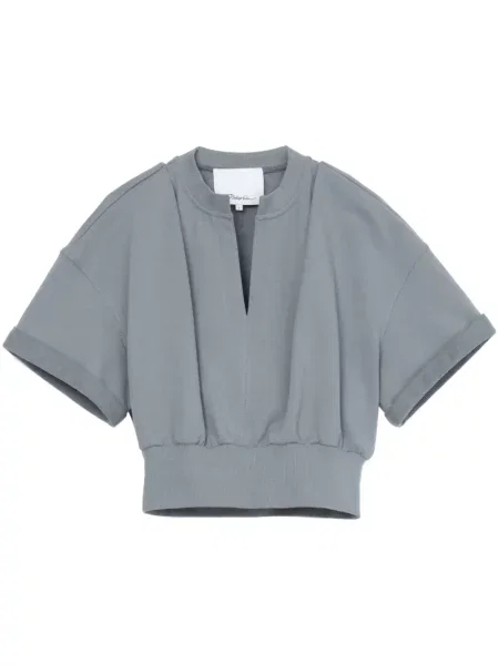 Tricou 3.1 Phillip Lim cu decolteu în V albastru