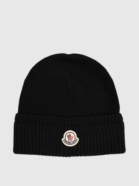 Шапка з вовни та кашеміру Moncler чорна