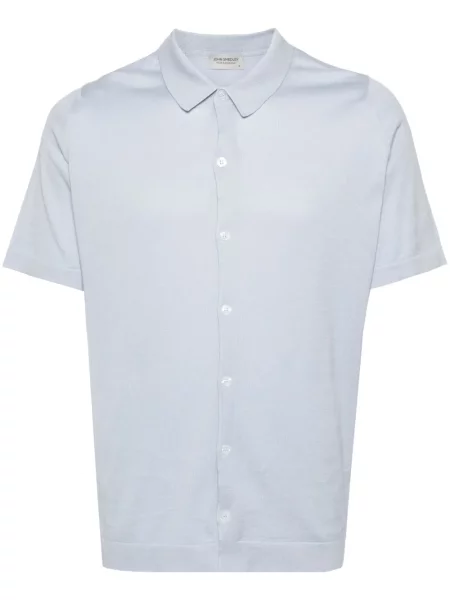 Cămașă John Smedley tricotate scurtă albastru