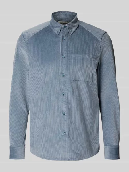 Koszula casualowa o kroju slim fit z sztruksu z kołnierzykiem typu button down Drykorn błękitna