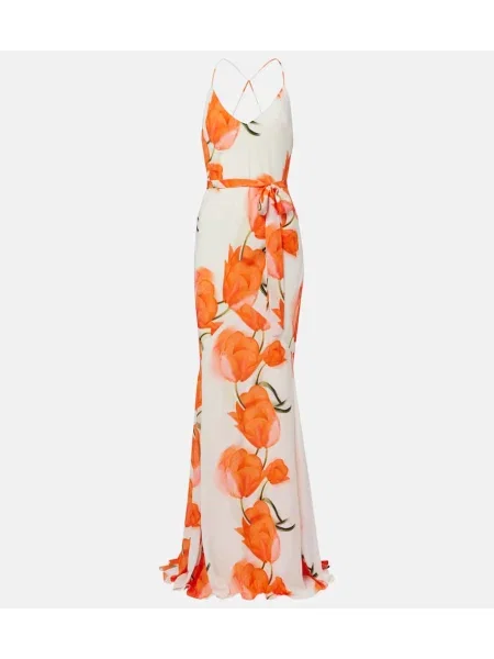 Rochie Alexandra Miro cu model floral alb
