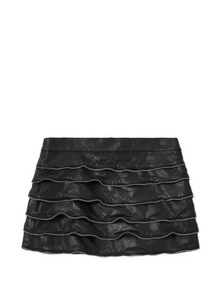 Fustă Allsaints cu volane negru