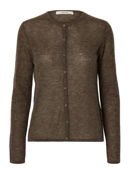 SELECTED Geacă tricotată SLFSHIRLEY ciocolatiu