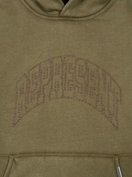 Hanorac cu glugă Represent cu broderie verde