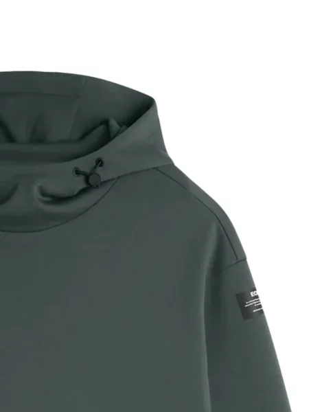 Hanorac cu glugă Ecoalf cu autograf cu cordon verde