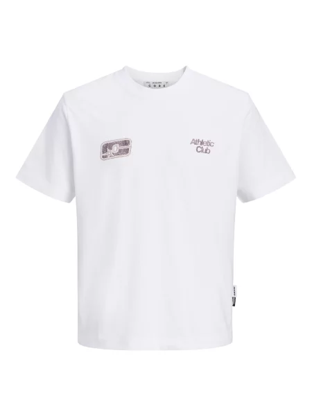 JACK & JONES Tricou roșu vin / negru alb