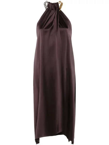 Rochie midi Stella Mccartney până la genunchi de costum maro