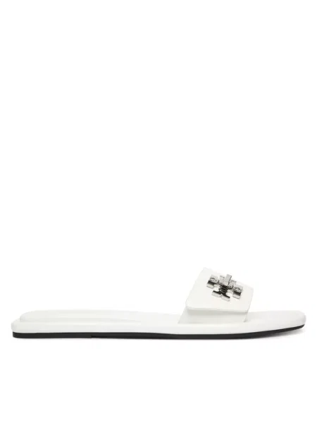 Natikači Tory Burch T Lock Slide bela