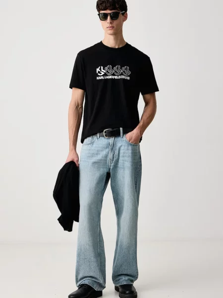 Karl Lagerfeld Jeans tričko pánske čierna