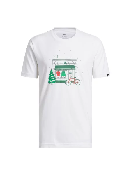 ADIDAS SPORTSWEAR Majica Holiday Shop travnato zelena / svijetlo crvena bijela