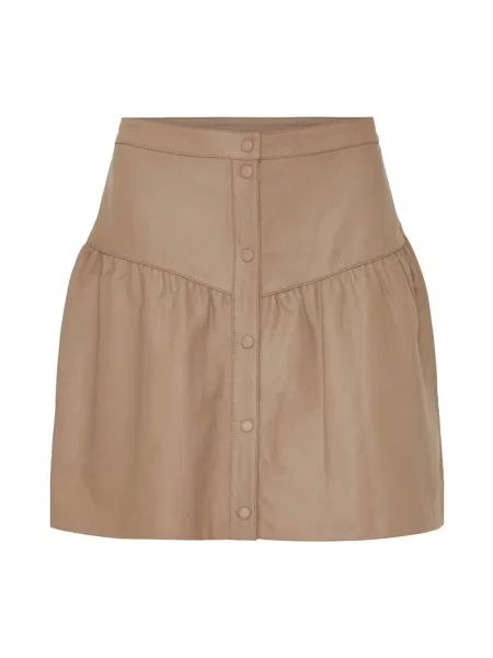 Spódnica skórzana Notyz beżowa
