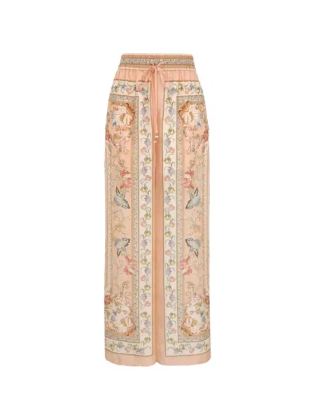 Pantaloni Zimmermann de mătase cu model floral cu imagine