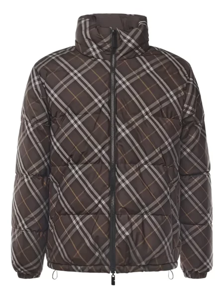 Kurtka Burberry z wzorem argyle ocieplana brązowa