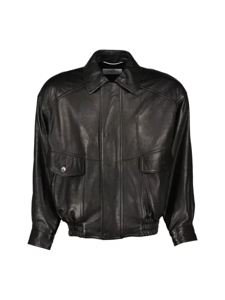 Kurtka skórzana Saint Laurent czarna