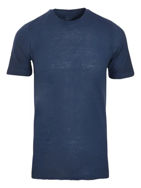 Tricou 120% Lino cu decolteu rotund albastru