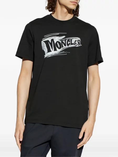 Scurt tricou Moncler cu imagine negru