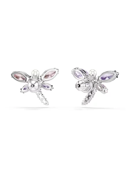 Swarovski Fülbevalók lila ezüst rózsaszín