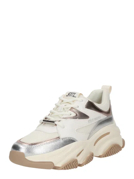 STEVE MADDEN Rövid szárú sportcipők PROGRESSIVE bronz / ezüst / természetes fehér