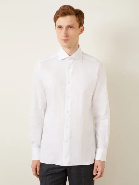Zegna Koszula Regular Fit weiss biała